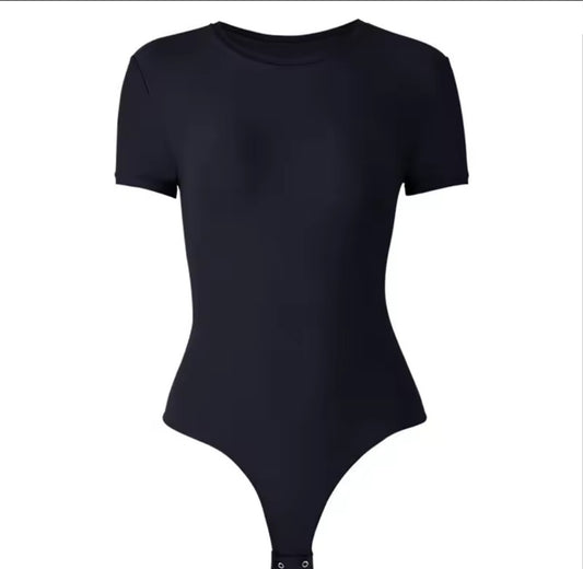Going Out T Shirt Tops Second-skin Feel Recycle Shapewear Crew Neck Short Sleeve Bodysuit For Women